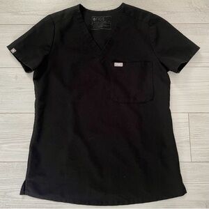FIGS Catarina Technical Collection One Pocket Scrub Top Black Size XS